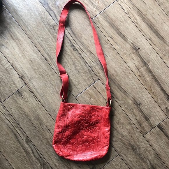 Fossil Handbags - NWOT Fossil red crossbody bag real leather